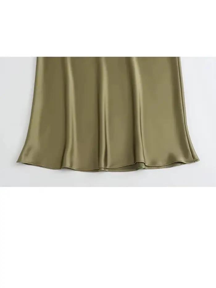 HH jupes pour femmes 2024 été solide Satin gaine longue jupe femme spectacle courbe tenues de plage