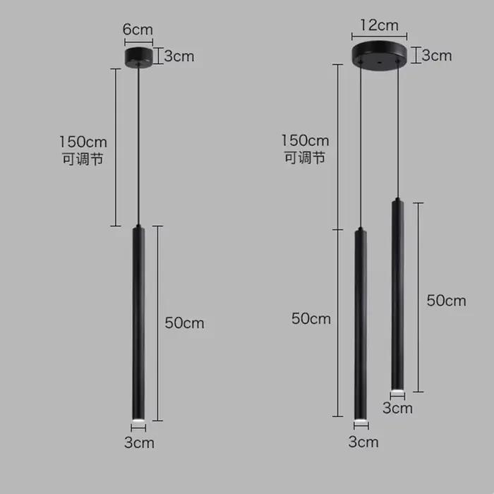 Lampe suspendue LED nordique à tube long, design moderne et minimaliste, luminaire de plafond cylindrique pour cuisine, chambre à coucher, salle à manger, décoration intérieure