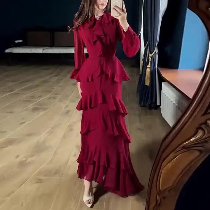 Robe de soirée élégante à manches longues pour femmes