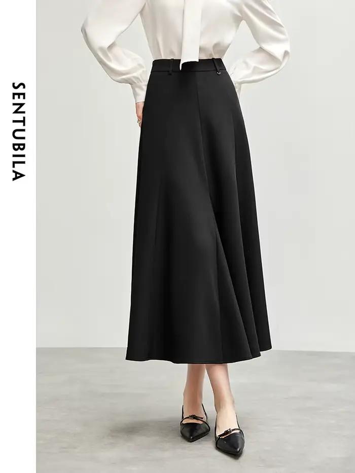 Jupe longue queue de poisson noire SENTUBILA pour femme