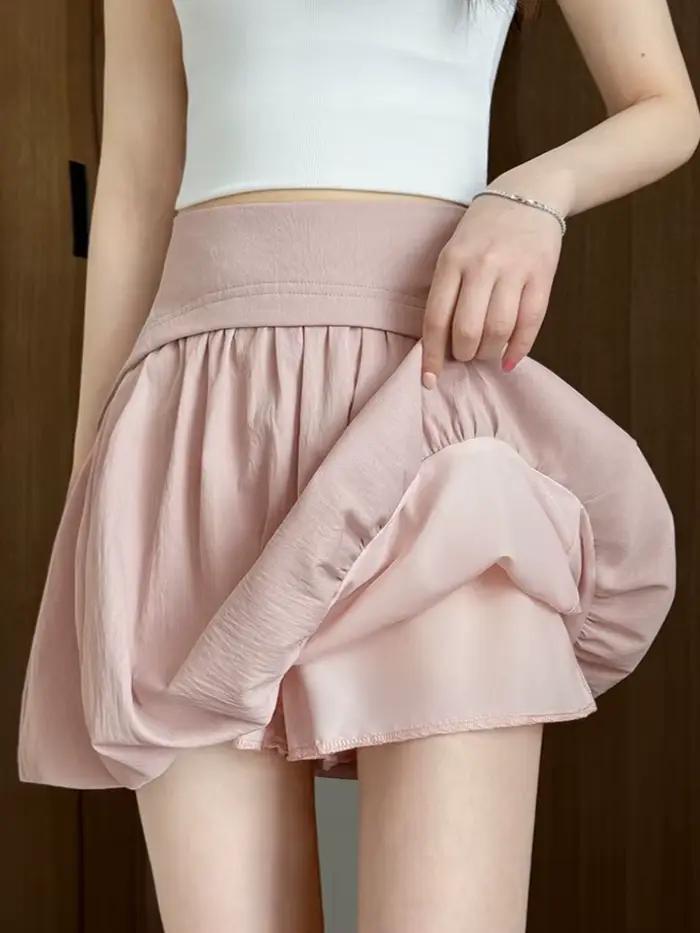 Jupe kaki taille haute bouffante à motif floral pour filles