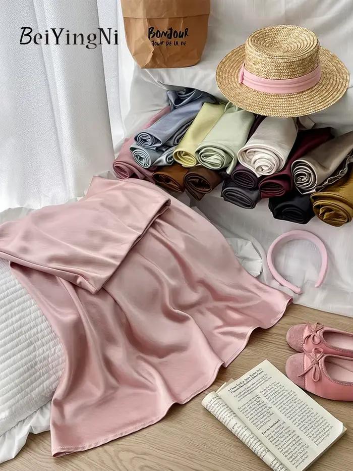 Beiyingni français Vintage femmes Satin jupe élégante luxe nouvelle mode coupe ajustée bureau dames sirène jupes tempérament décontracté