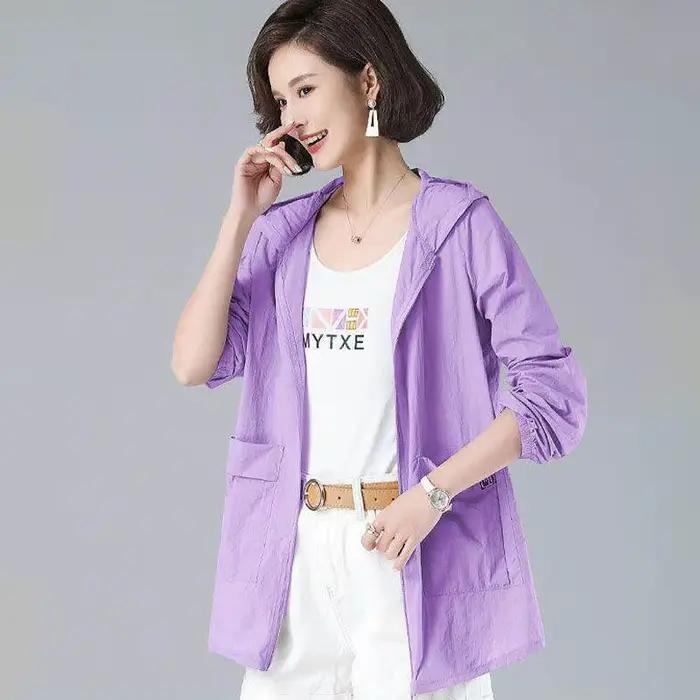 Manteau mi-long ample et léger pour femme, protection solaire anti-UV, pour les activités de plein air, les voyages quotidiens et l'été
