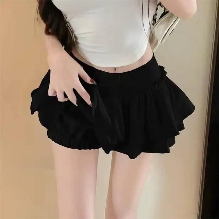 Short coréen Chic Kawaii Style Ballet jupe à plusieurs niveaux douce princesse Mini jupes élégant élastique taille