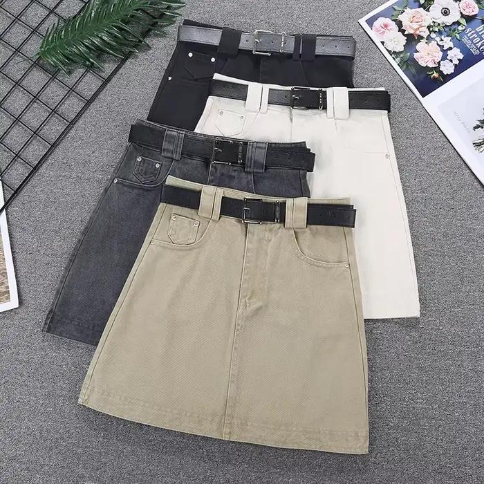 Nouvelle mode d'été décontracté coton marque femmes filles mini jupe en jean