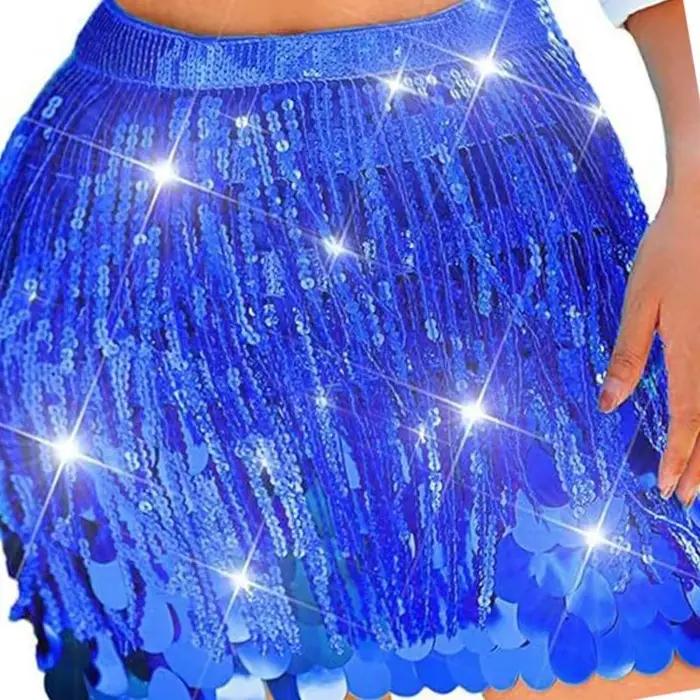 39BD – jupe portefeuille danse du ventre avec paillettes