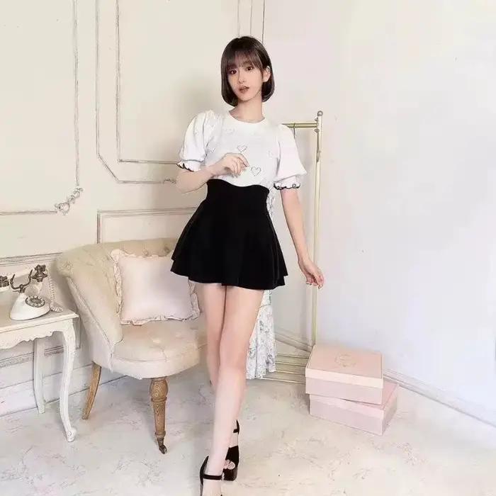 Jupe noire subculturelle japonaise pour femmes