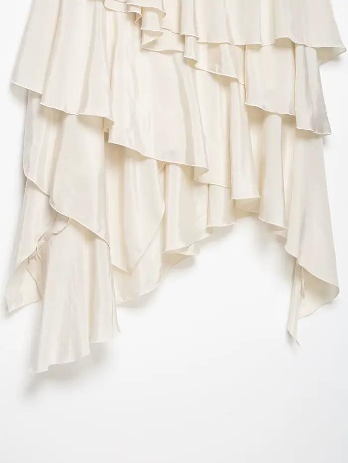Jupe asymétrique à volants superposés élégante KONDALA