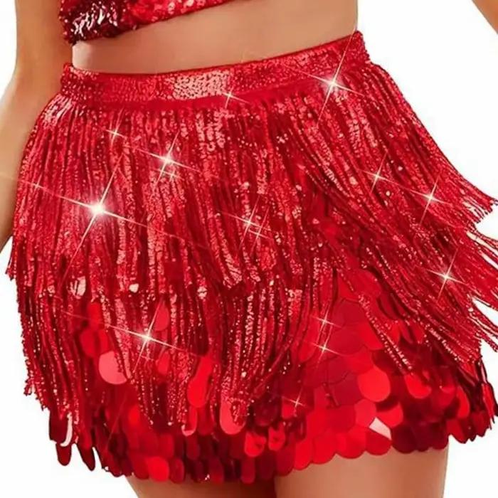 39BD – jupe portefeuille danse du ventre avec paillettes