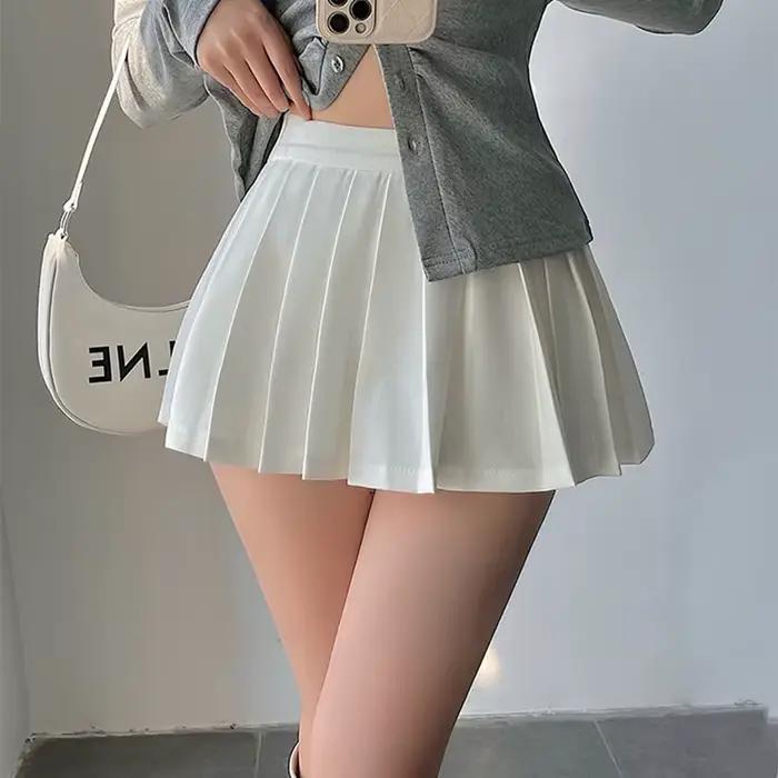 ZOpastel-Mini jupe plissée avec short pour femme