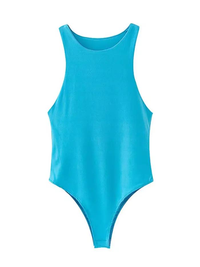 Été solide sexy moulante femmes body femme 4 couleur vert mince