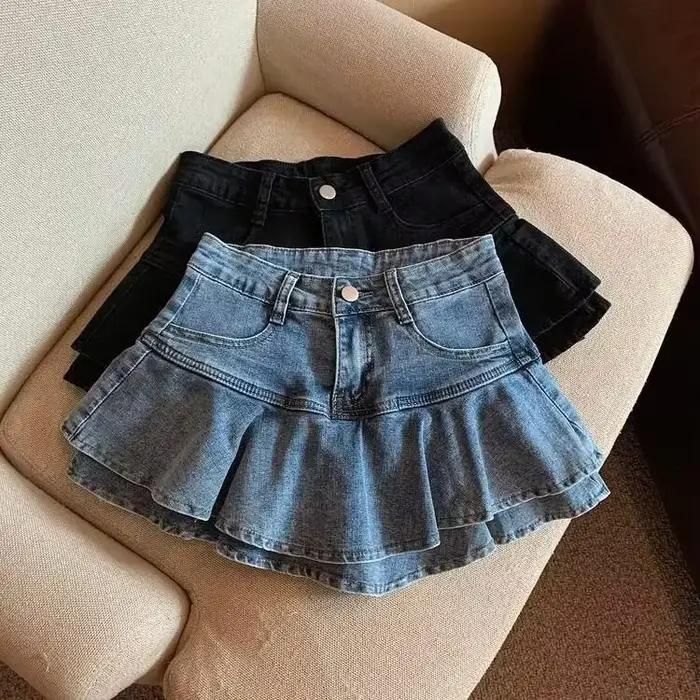 Jupe taille haute Sweetdenim en denim pour femmes, courte, décontractée, printemps, confortable, silhouette flatteuse, occasions variées
