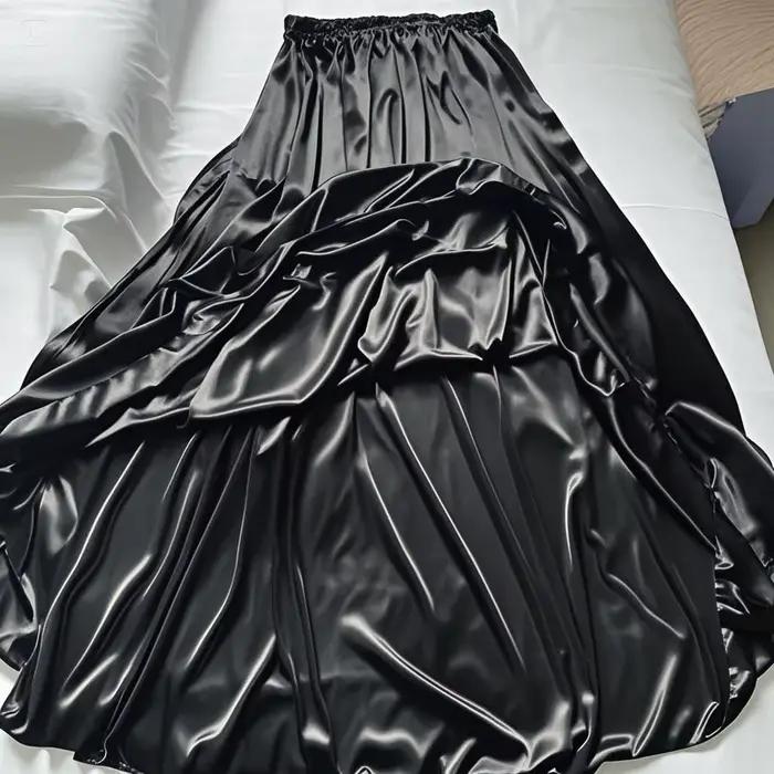 Jupe longue maxi en satin de soie sexy pour femme
