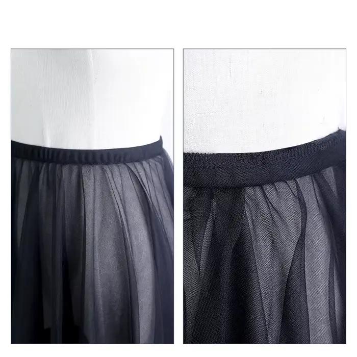 Longue jupe trapèze en mousseline de soie pour femme