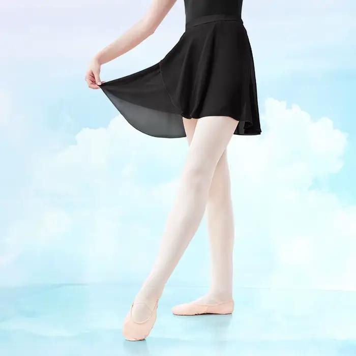 Jupe de ballet pour femmes en polyester semi-transparent avec ceinture réglable à lacets pour danse, spectacle, patinage sur glace et occasions spéciales