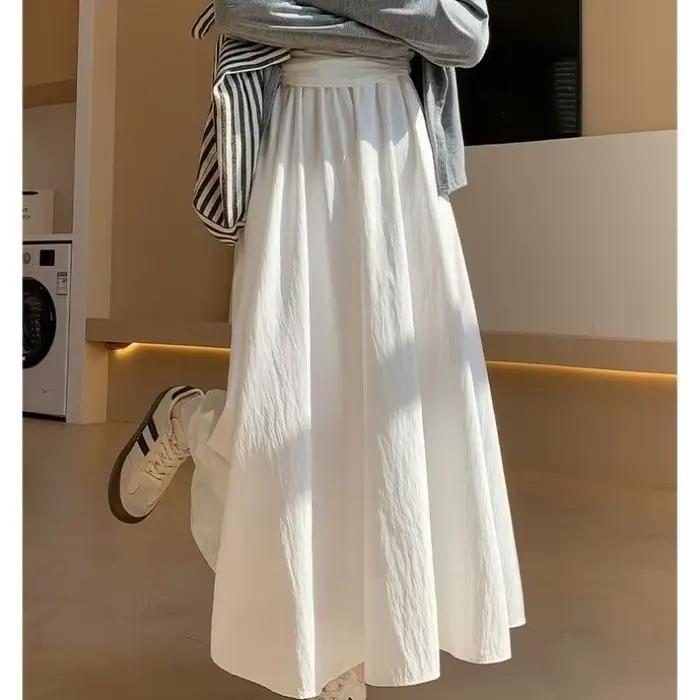 Jupe mi-longue blanche Style forêt pour femmes