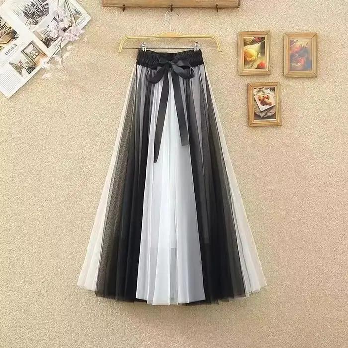 Jupe longue en polyester féminine et décontractée avec perles pour juniors, mode Harajuku Kawaii Y2K midi maxi streetwear taille haute vintage pour toutes les saisons
