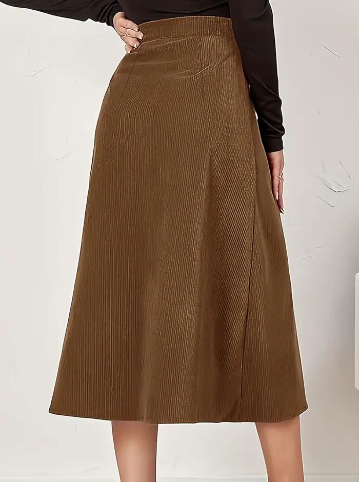 Demi-jupe tissée élégante marron foncé pour femmes
