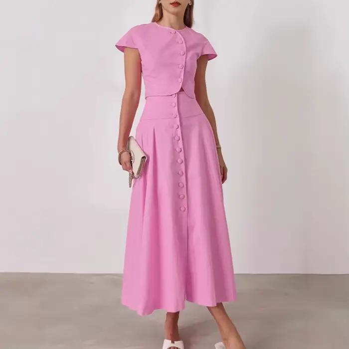 Ensemble jupe longue élégante style français pour femme