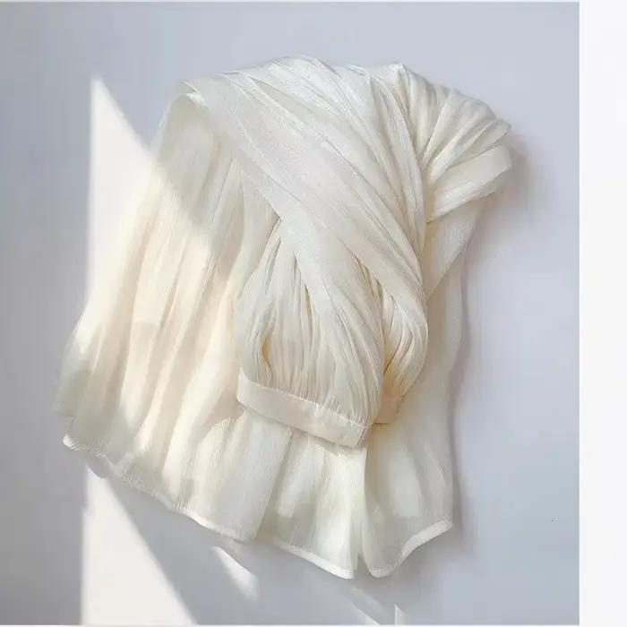 Jupe longue plissée en mousseline transparente pour femme, coupe évasée fluide