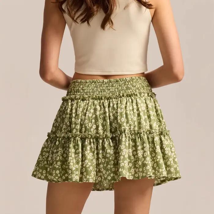 Jupe-culotte taille haute extensible pour femme