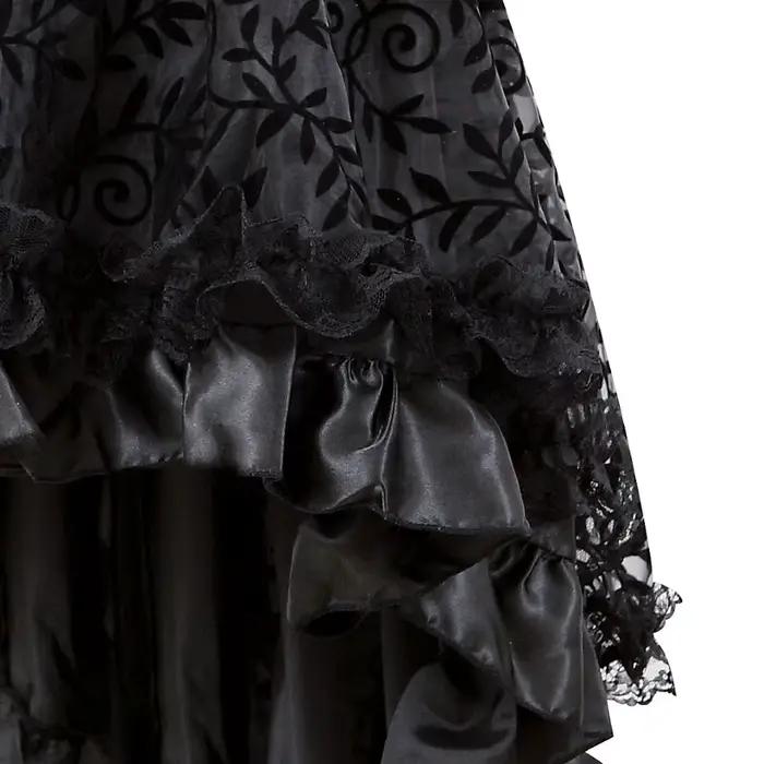 Steampunk gothique Burlesque Sexy jupe en dentelle florale femmes asymétriques jupes hautes et basses Showgirls mode