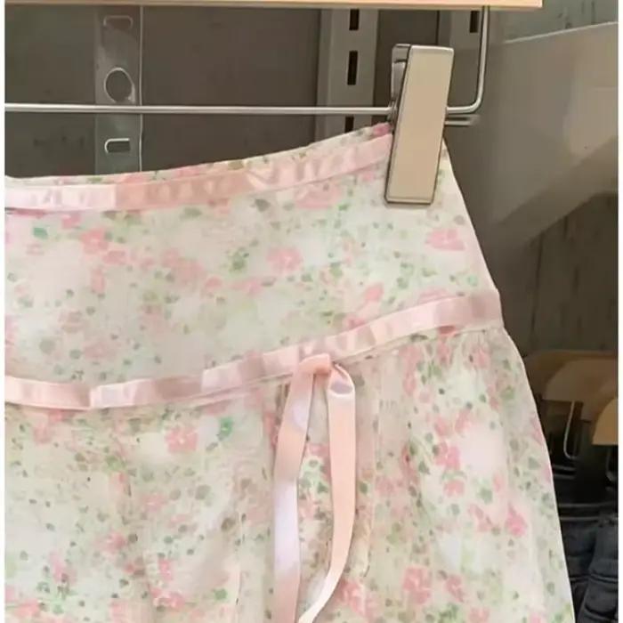 Nouvelle jupe mini à imprimé floral d'été pour femme