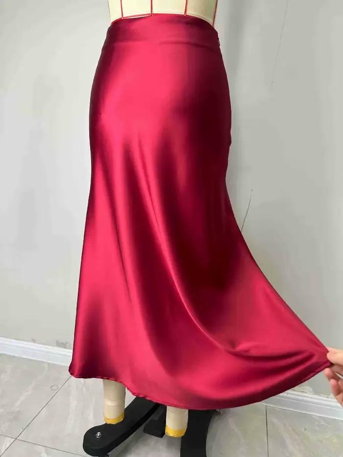 Jupe Taille Haute Élégante Polyester Décontractée Occasionnelle Bureau Carnaval Sirène Mi-Mollet