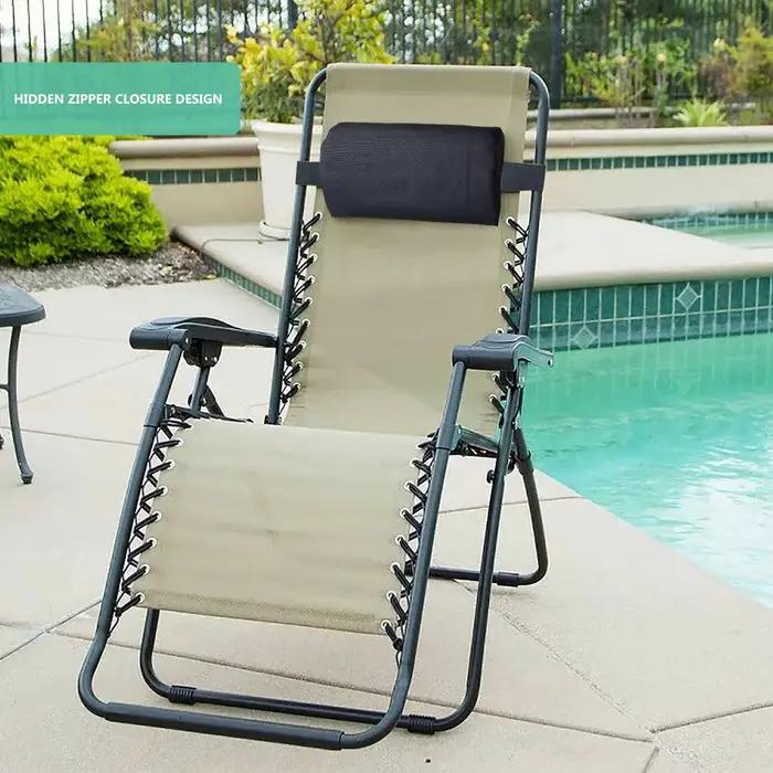 Coussin de jardin pour chaise longue, oreiller cervical, appui-tête pour fauteuil inclinable, coussin de chaise de plage, coussin de repos pour terrasse de camping, coussin de pause déjeuner