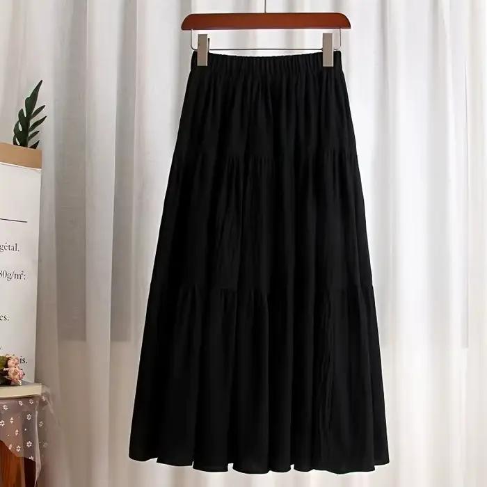 Jupe longue à volants pour femme - Taille élastique