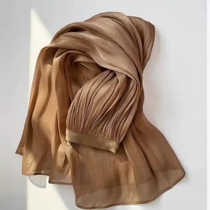 Jupe longue plissée en mousseline transparente pour femme, coupe évasée fluide