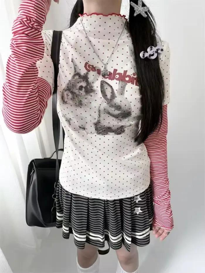 Designer Vintage gris rayé jupe courte femmes Style Preppy lâche Hepburn gothique jupes femme chaude fille rétro tenues décontractées
