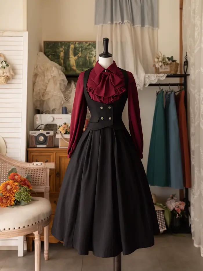 Jupe longue taille haute Godivana élégante classique pour femmes occasions spéciales automne hiver polyester subtilement décorée