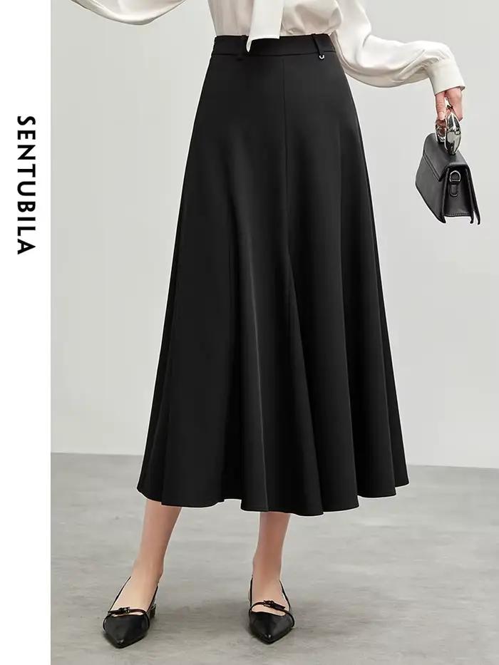 Jupe longue queue de poisson noire SENTUBILA pour femme