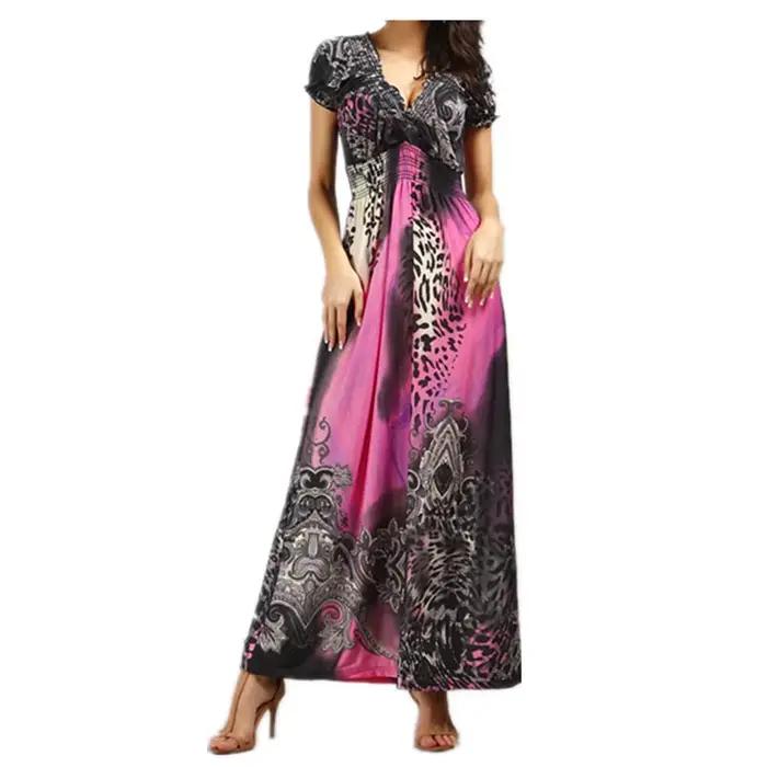 Tunique de plage Boho élégante pour femme, robe d'été longue, grande taille, sexy, robe d'été, bleue, grande, grande, vêtements d'été, 2024