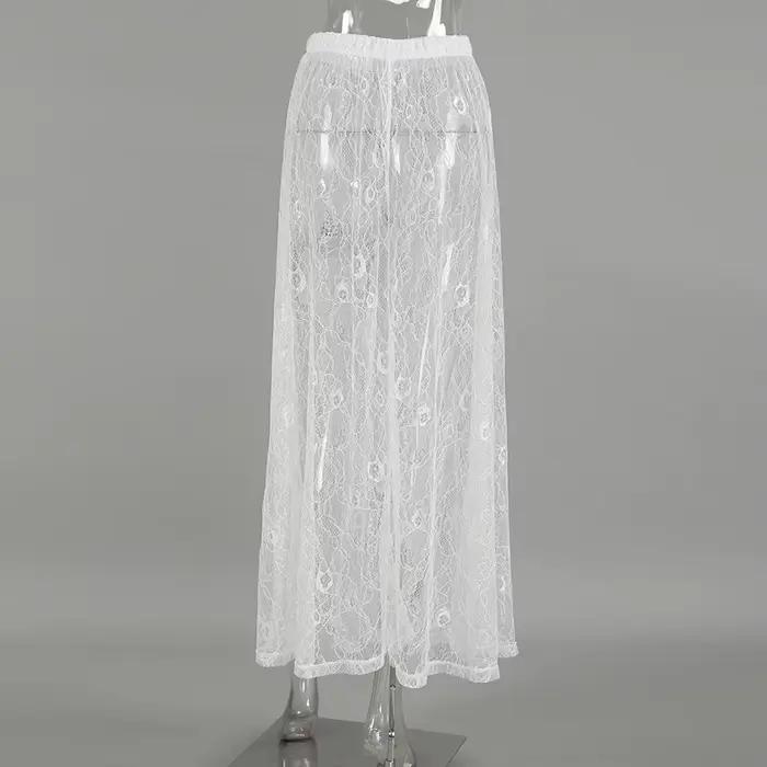 BKLD Jupes en dentelle transparentes sexy mi-longues