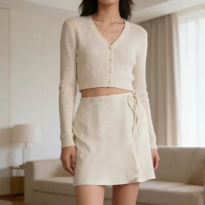Jupe Courte Décontractée Nouveau Style Taille Haute Été Simple Bretelles Fines