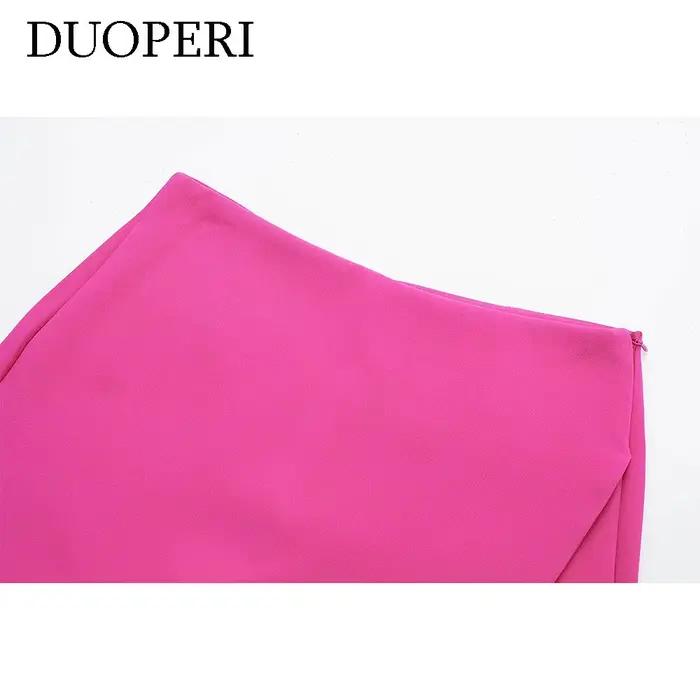 DUOPERI femmes mode plaine asymétrique jupe Style Shorts femme Chic élégant doux dame décontracté jupes courtes culottes