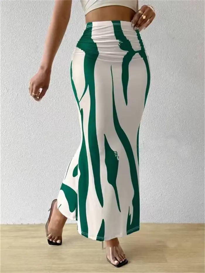 Jupe longue moulante polyester velours imprimé zèbre coupe cintrée queue de poisson élégante pour femmes usages variés occasions estivales