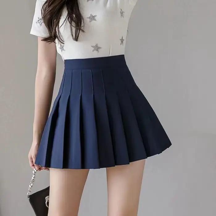 Sans short mode coréenne jupe d'été sans doublure a-ligne pour les femmes Vintage Mini