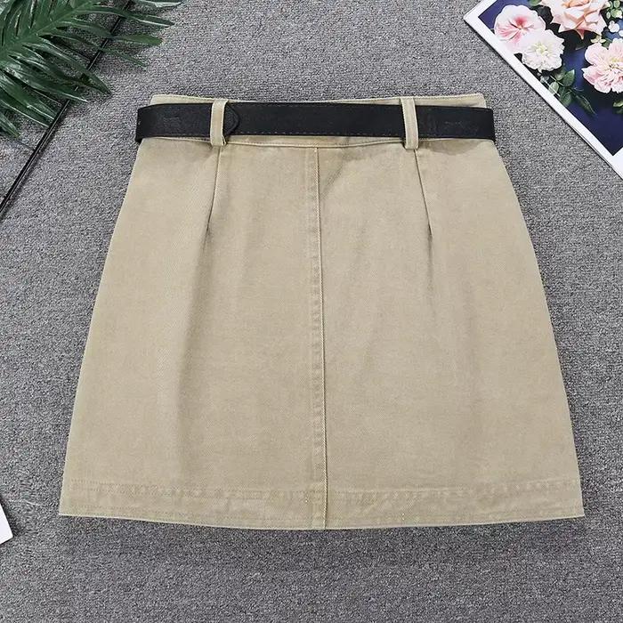 Nouvelle mode d'été décontracté coton marque femmes filles mini jupe en jean