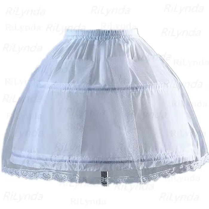 Jupon Crinoline pour filles avec cerceau sous jupe courte sous-jupe blanche a-ligne robe de bal jupons