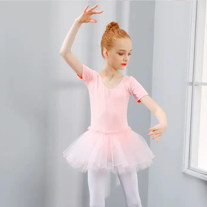 Robe Tutu de Ballet pour filles, vêtements de danse pour enfants, jupe de princesse d'entraînement, Costumes, justaucorps de gymnastique