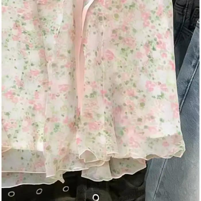 Nouvelle jupe mini à imprimé floral d'été pour femme