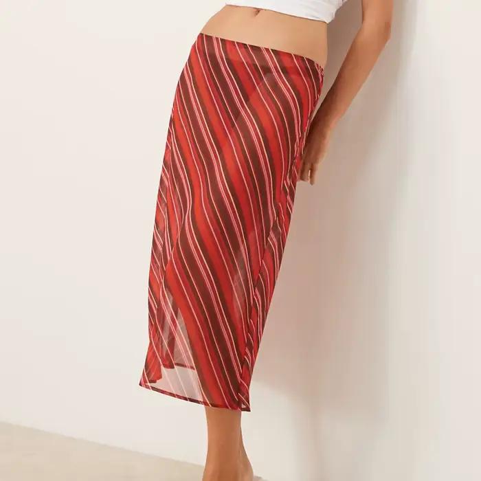 Motif à pois taille basse jupe Midi Club fête Coquette voir à travers