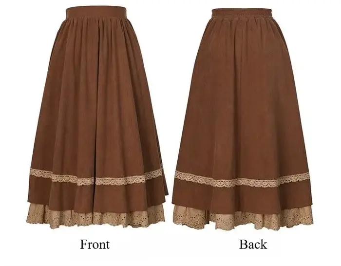 Jupe longue taille haute évasée style Y2K pour femme