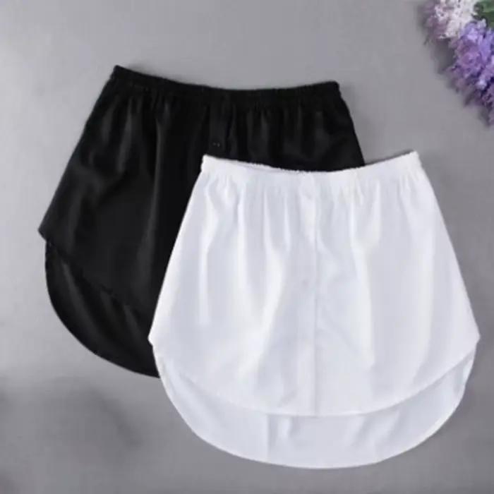 Sous-jupe détachable pour femmes, fausse chemise, jupe irrégulière, chemisier à queue, extension en coton, faux ourlet, Mini jupe, faux ourlet, 6 tailles