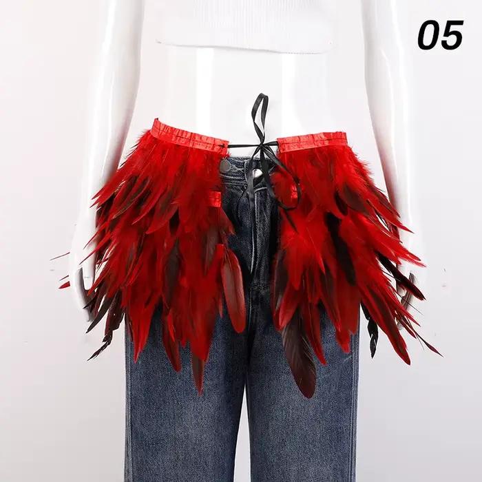 Jupe de plumes de Festival, boule de maquillage d'halloween, Costume Punk gothique, accessoires de spectacle sur scène, Mini jupe courte de fête pour femmes
