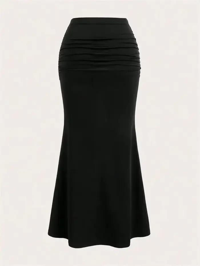 Jupe Longue Sirène Élégante Taille Haute Polyvalente Pour Femmes Occasions Spéciales Automne Hiver