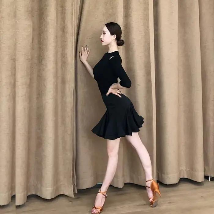 Nouvelle jupe de danse latine femmes Sexy fente